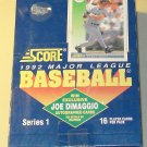 1992 Score Baseball card wax box Series 1, 36 packs, never opened, MINT