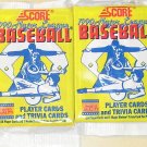 4 packs 1990 Score Baseball card wax packs, never opened, MINT, 16 cards each