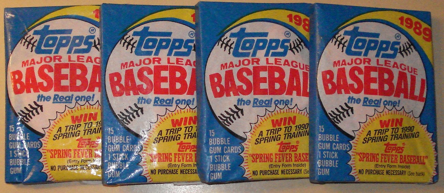 4 Packs of 1989 Topps Baseball Cards. 15 Picture Cards per 