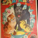 Friendly Animals Picture Book, 1950's, cardstock pages, vintage children's book, beautiful artwork