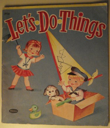 Whitman Pub. Let's Do Things children's activity book, 1953, puzzles, coloring, fun and more!