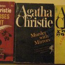 5 Agatha Christie novel paperback books 1930's - 1960's murder mysteries, thrillers, and more