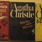 5 Agatha Christie novel paperback books 1930's - 1960's murder mysteries, thrillers, and more