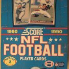 1990 Score Football card wax box, 36 packs, never opened, 16 cards/pack