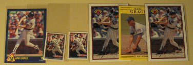 6 Mark Grace baseball cards, Fleer, Score, Topps, Bowman, NM/M