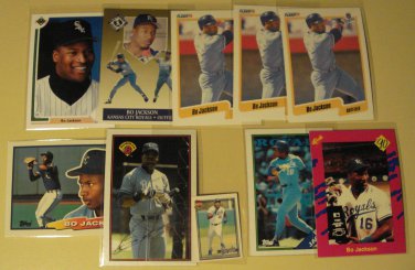 10 Bo Jackson baseball cards, Fleer, Topps, Upper deck, Bowman, NM/M
