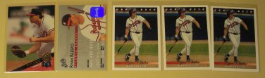 5 Ryan Klesko baseball cards, Upper Deck, Leaf, Donruss, NM/M