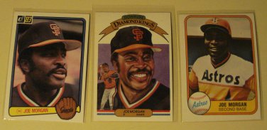 3 Joe Morgan baseball cards, Fleer, Donruss, NM/M