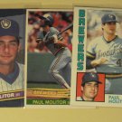5 Paul Molitor baseball cards, Topps, Donruss, NM/M