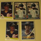 5 Lou Whitaker baseball cards, Donruss, NM/M