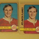 Four (4) 1972/73 Topps Phil Myre Hockey card #109, Atlanta Flames