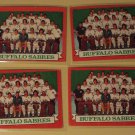 Four (4) 1973/74 Topps Buffalo Sabres Team Hockey card #94
