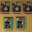 5 Borle Salming Hockey cards, Topps 1977/78 #140, 1974/75 #180