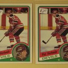Four (4) 1984/85 Topps Pat Verbeek Hockey card #90, Devils