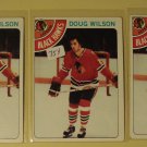 Three (3) 1978/79 Topps Doug Wilson Hockey card #168, Chicago Blackhawks