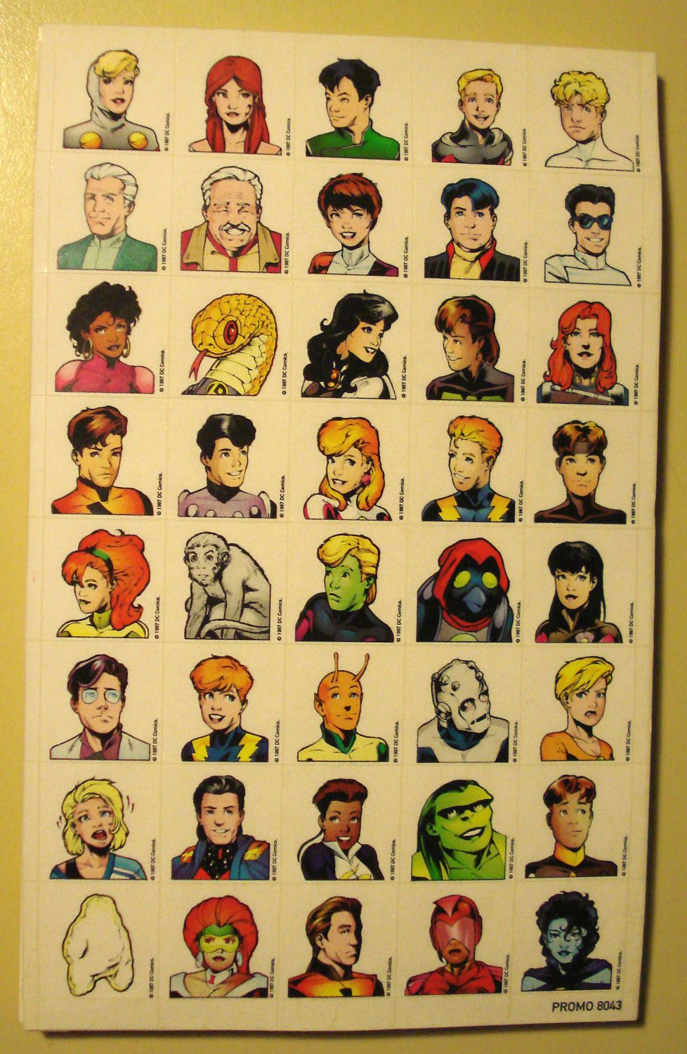 DC Comics LSH Legion of Super-Heroes postage stamp sized stickers ...