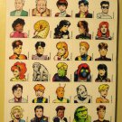 DC Comics LSH Legion of Super-Heroes postage stamp sized stickers, complete sheet, 1997