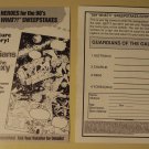 Marvel Comics Guardians of the Galaxy sweepstakes entry form flyer. 1990