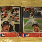 4 1985 Donruss Action All Stars baseball card packs, Dwight Gooden & Don Mattingly on top
