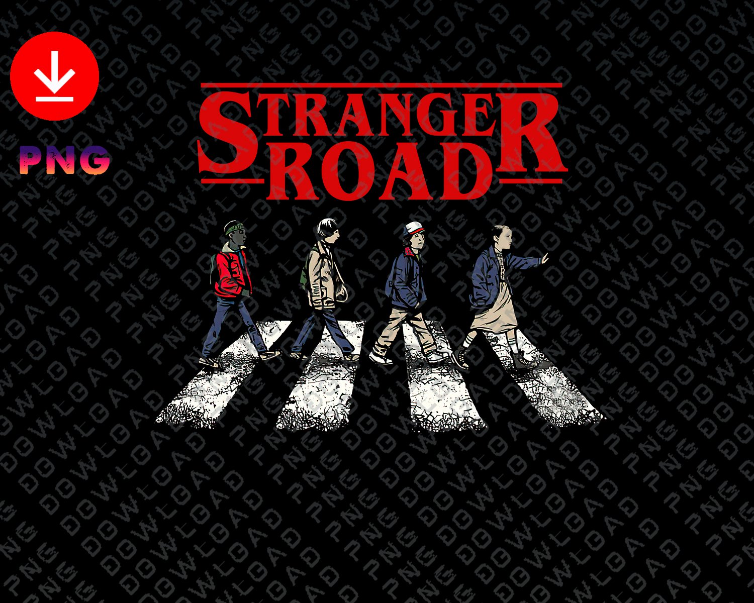 stranger thing abbey road dowload poster, stranger thing abbey road digital file,