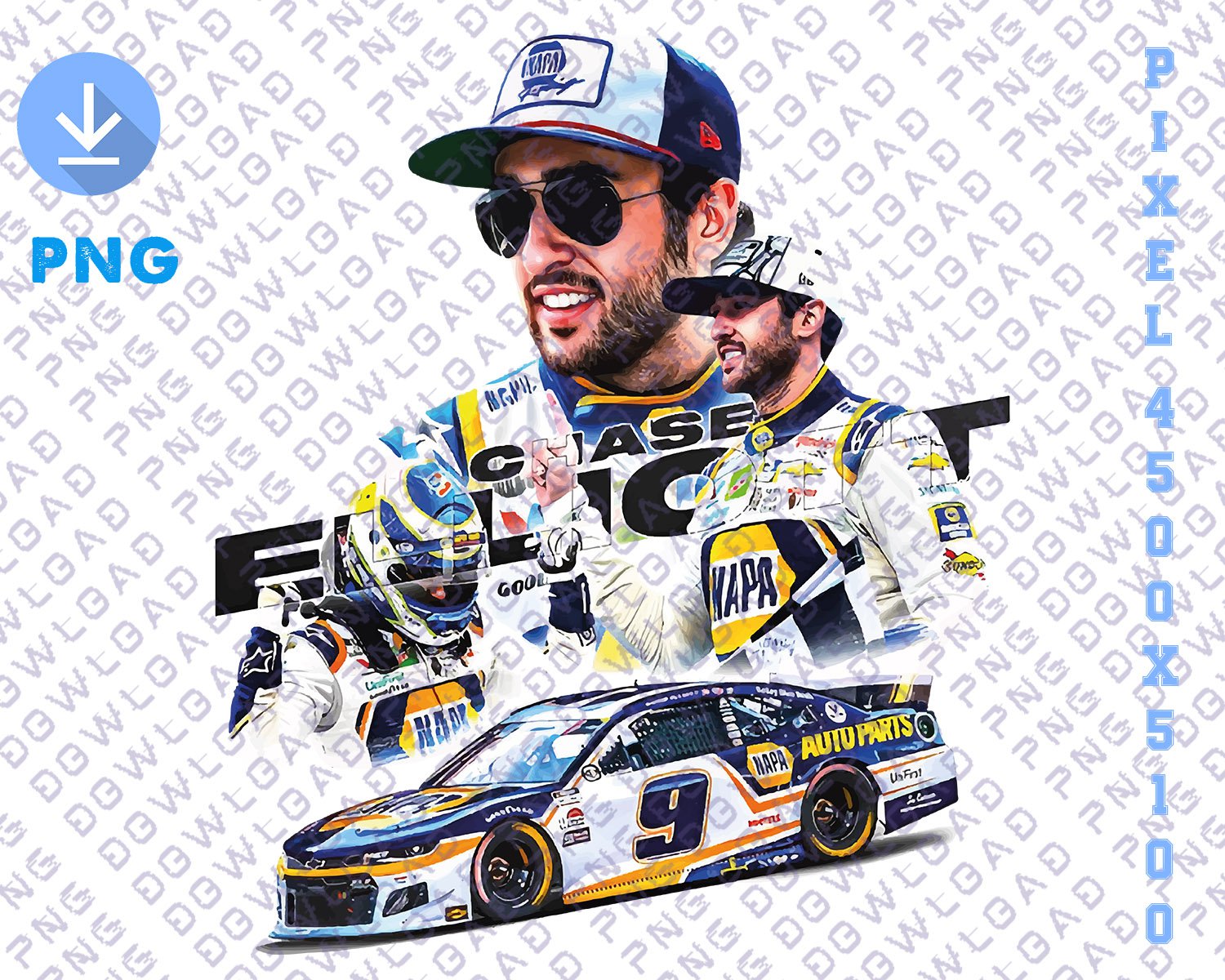 Chase Elliott NASCAR pritns poster digital file png