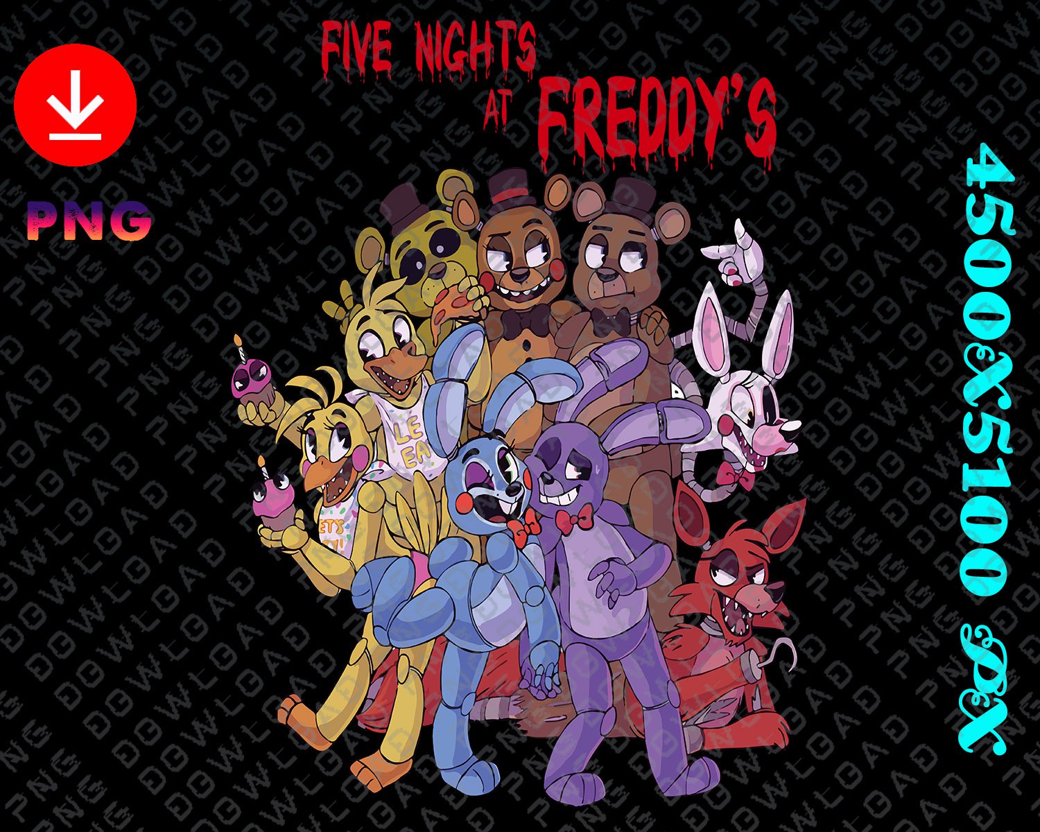 five nights at freddy's design dowload png file