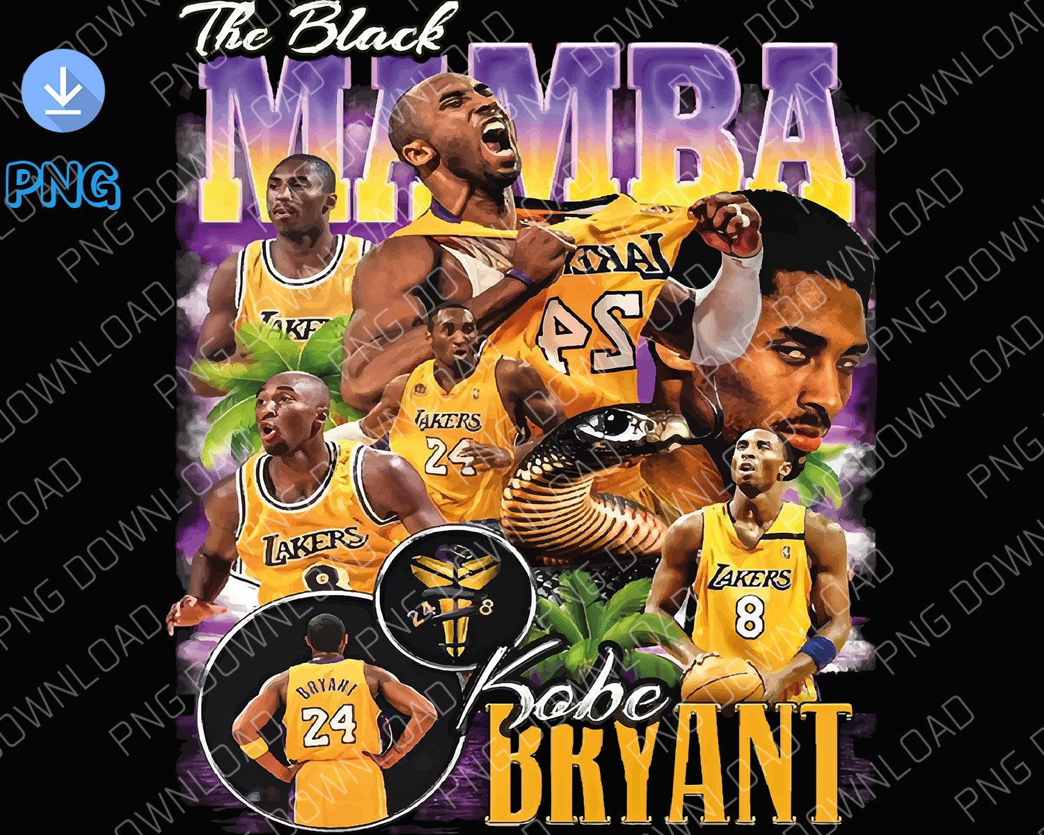 24 Kobe Bryant mamba prints dowload png