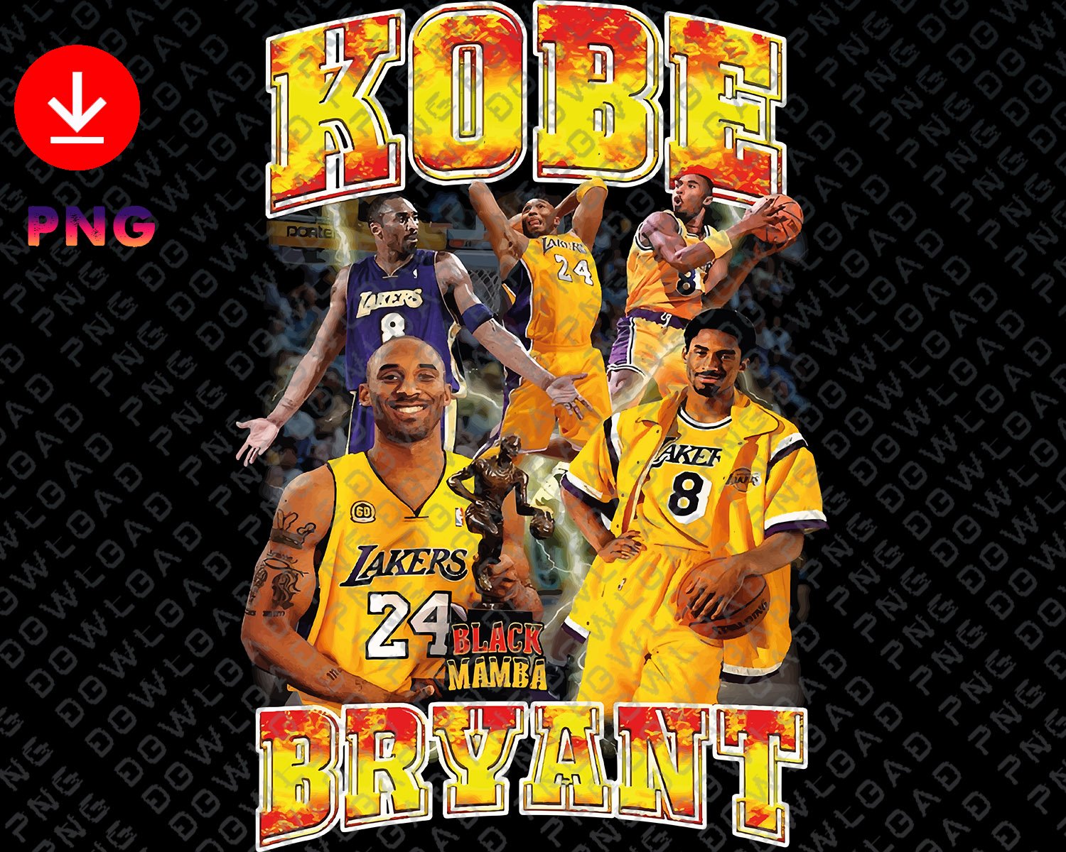 Kobe bryant rap tee prints poster dowload digital file