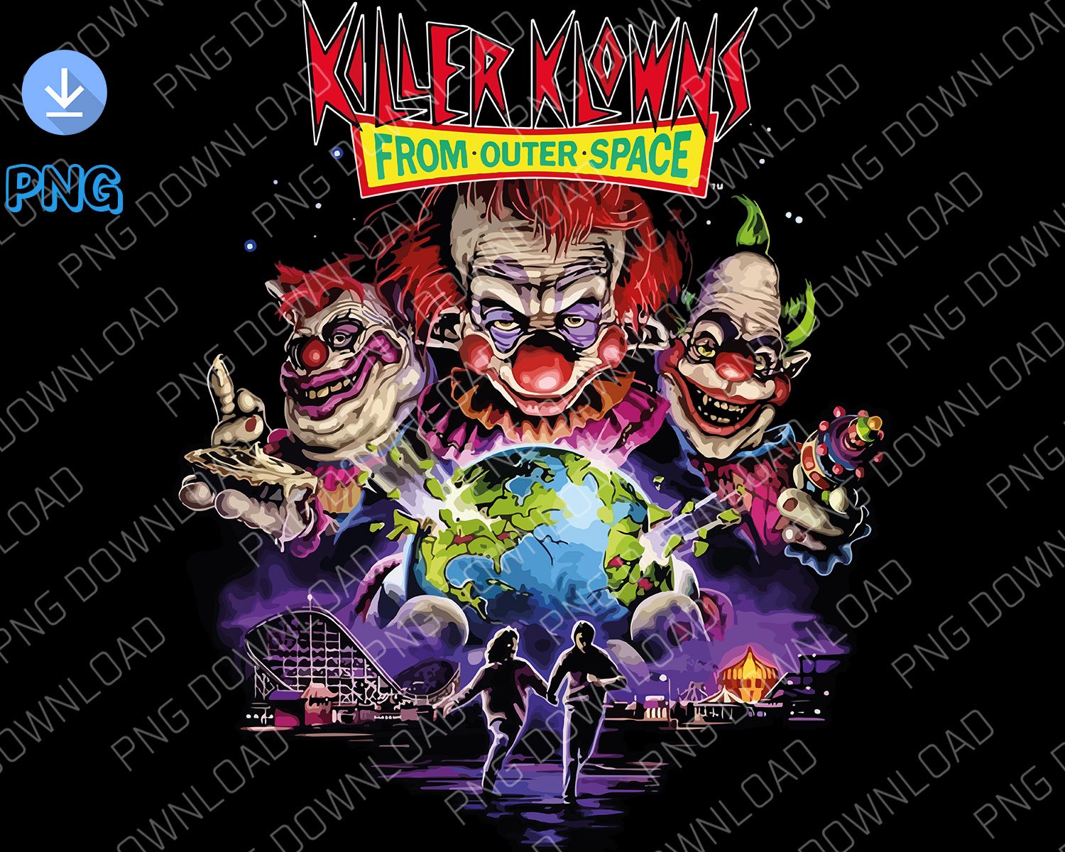 Killer Klowns from Outer Space prints dowload black background