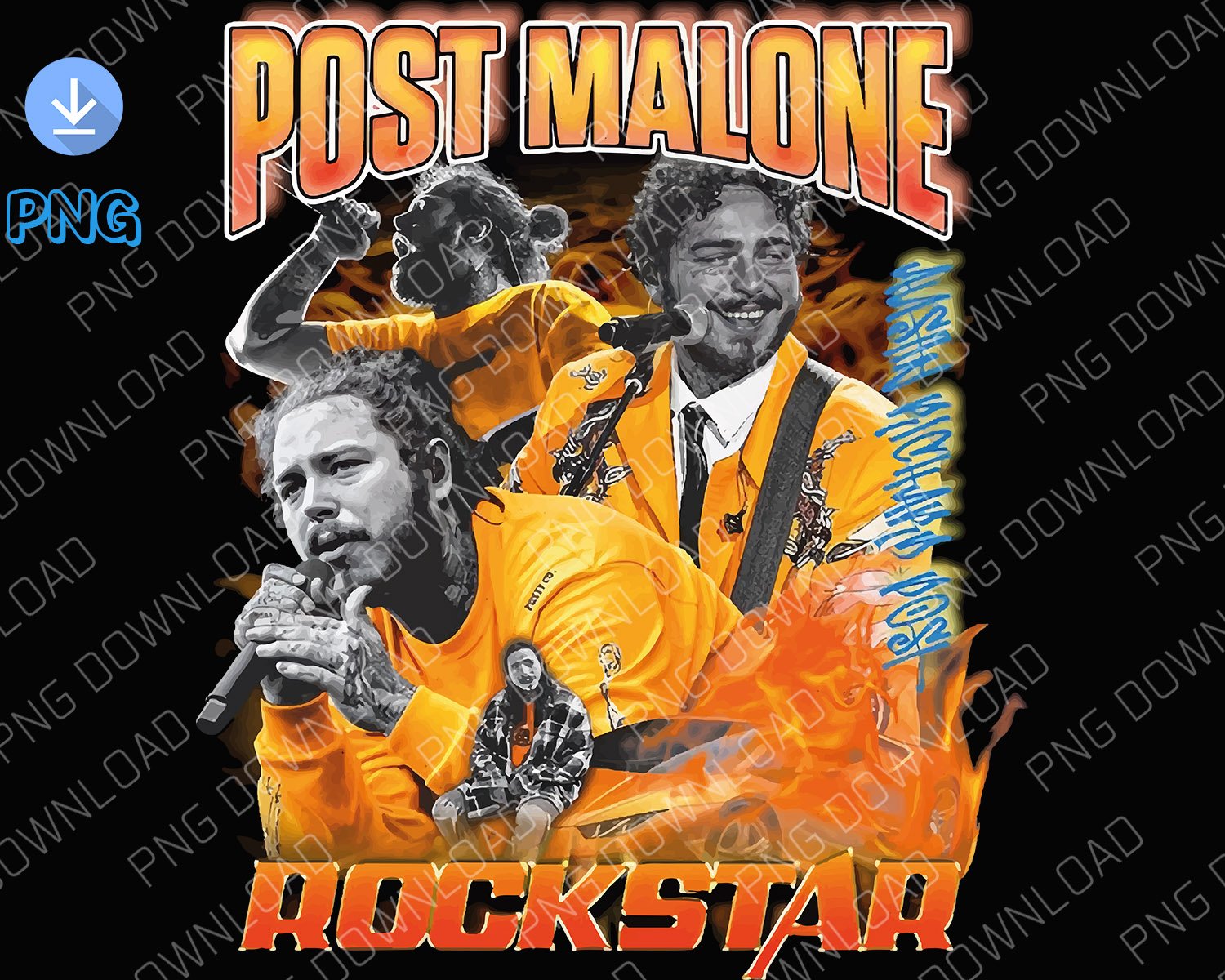 post malone rockstar music prints dowload png