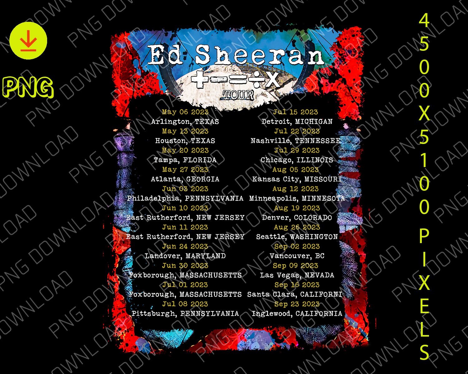 2023 Ed Sheeran Mathematics America Tour Shirt Ed Sheeran Tour 2023