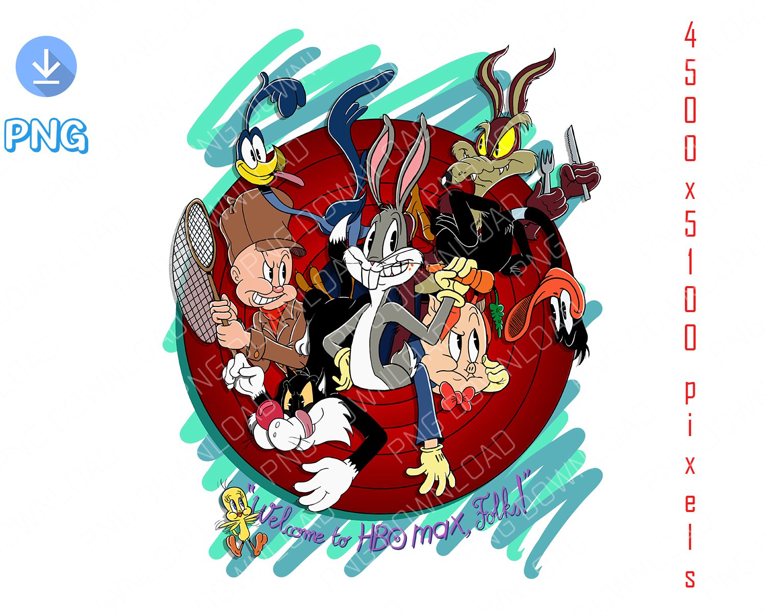 looney design dowload sticker png