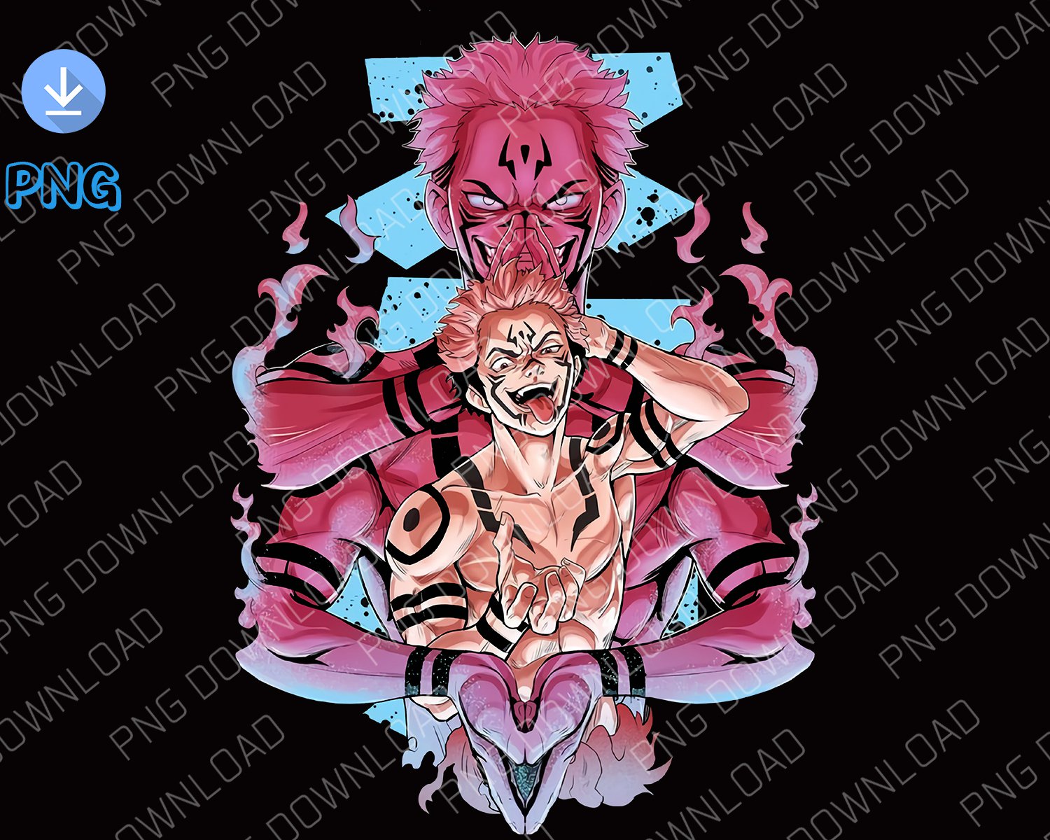 Sukuna digital prints png dowload
