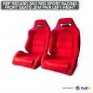 FRONT SEATS JDM PAIR LEFT-RIGHT REPRODUCTION RECARO SR3 RED SPORT RACING