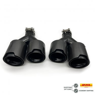 BMW Dual Black Carbon Fiber Car Exhaust Tailpipe