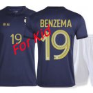 FIFA World Cup Qatar 2022 Karim Benzema  France Jersey T shirt Sleeve Cosplay shirt kid