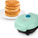 DASH Mini Maker for Individual Waffles, Hash Browns, Keto Chaffles - Aqua