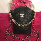 New Chanel VIP Gift Crossbody Bag Bucket Bag (Black -Gold Chain)