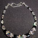 Black Majestic/Swarovski and Sterling Silver - Free Shipping