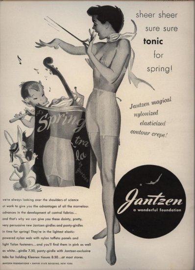 Vintage 1950 Jantzen Lingerie Spring Rabbit AD