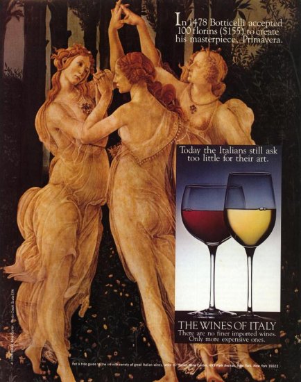 1983 The Wines of Italy Botticelli Primavera AD