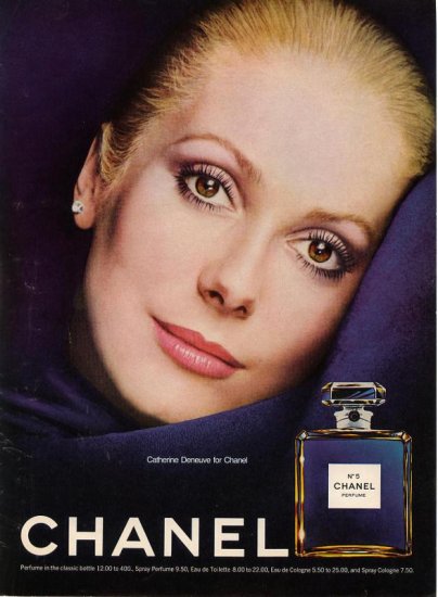 Vintage 1975 Catherine Deneuve Chanel No 5 Elegant AD