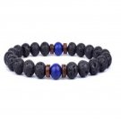 Volcanic Stone Bracelet for Men Lava Wooden 8mm Beads Buddha Wrist Chain unisex Gift