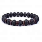 Volcanic Stone Bracelet for Men Lava Wooden 8mm Beads Buddha Wrist Chain unisex Gift