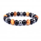 Natural Black Handcrafted tiger eye beads bracelets, Magnetic protection, obsidian hematite