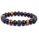 Natural Black Handcrafted tiger eye beads bracelets, Magnetic protection, obsidian hematite