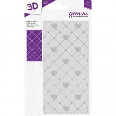 Queen of Hearts 5.75 x 2.75 Gemini GEM-EF-3D-QUE 3D Gofrado Reina de Corazones Carpeta 14.6 x 7 cm Plastic 