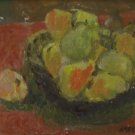Pears By Carmel Artist Janet Ament De La Roche 1963 Original Oil on Board Painting - Framed Artwork