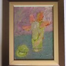 Four Petals, Oil on Board Painting By Carmel Artist Janet Ament de la Roche - Framed Artwork