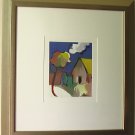 Blue Sky By Ali Golkar Acrylic On Paper Painting - Framed Artwork